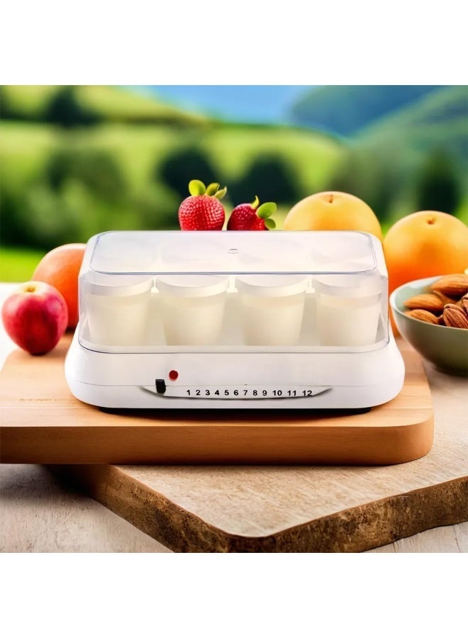 Yoghurt Maker Machine, 8 Cups, 125ml per Cup, 10W, Homemade Yoghurt Machine with Light Indicator - Image 2